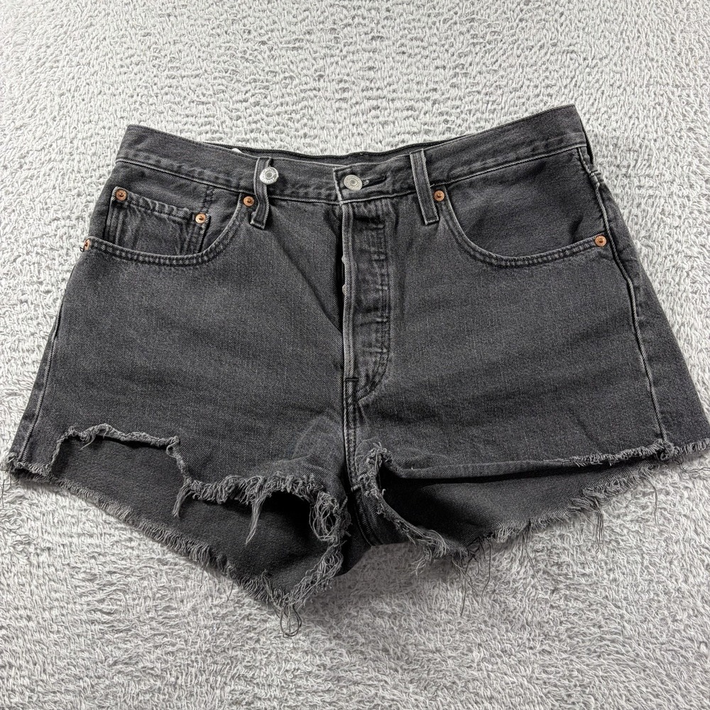 Levi's Black Distressed Jean Shorts